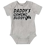 Brisco Brands Cute Daddy's Gaming Buddy Gamer Dad Baby Romper Boys or Girls