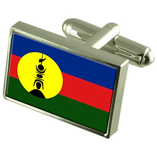 Gemelos de bandera de Nueva Caledonia para camisas de gala y eventos diplomáticos