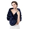 WOWBRIDAL Women's Winter Warm Faux Fur Shawl Coat Jacket Parka Outerwear Tops