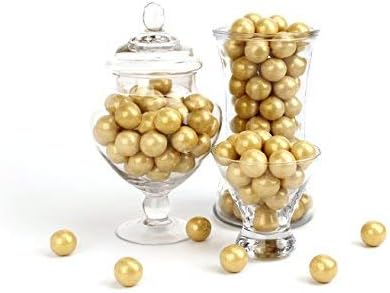 CELEBRATION BY FREY: Shimmer Gold Gumballs Gluten Free, Kosher & Halal 2 lbs bag (120 pieces) Perfect for decoration, weddings, retirements, birthdays, candy buffets, party favors & centerpieces