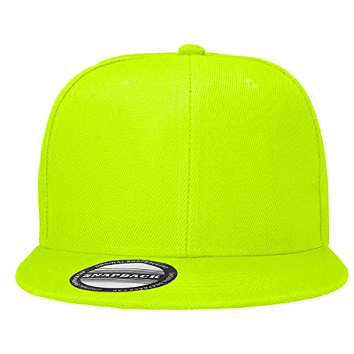 Image of Classic Snapback Hat Cap Hip Hop Style Flat Bill Blank Solid Color Adjustable Size