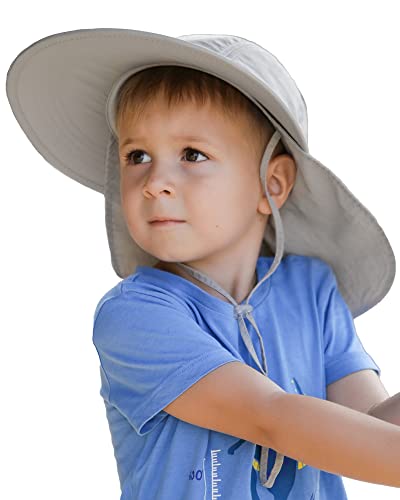Toddler Kids Sun Hats With Neck Flap Upf 50+ Uv Protection Wide Rigid Brim Boys Girls Beach Swim Sunhat #TOP10
