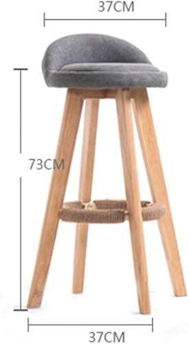 Miniatura 2 de Bar Chair Bar Stool Modern Minimalist Home Solid Wood High Stool Bar Stool Bar Chair Leisure Back Chair Stool Counter Barstool Silla de Bar (G)