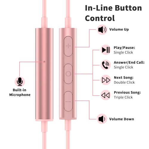Auriculares USB C con cable y micrófono para iPhone 17 y Samsung S25 6