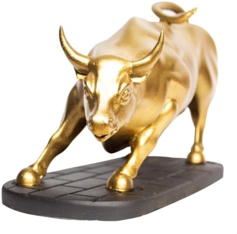 Estatueta Estátua Touro de Wall Street Bolsa de Valores Investimentos Decoração Escritório Resina