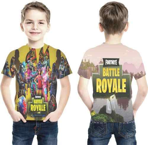 Camiseta Fortnite Battle Royale Estampa Total Infantil