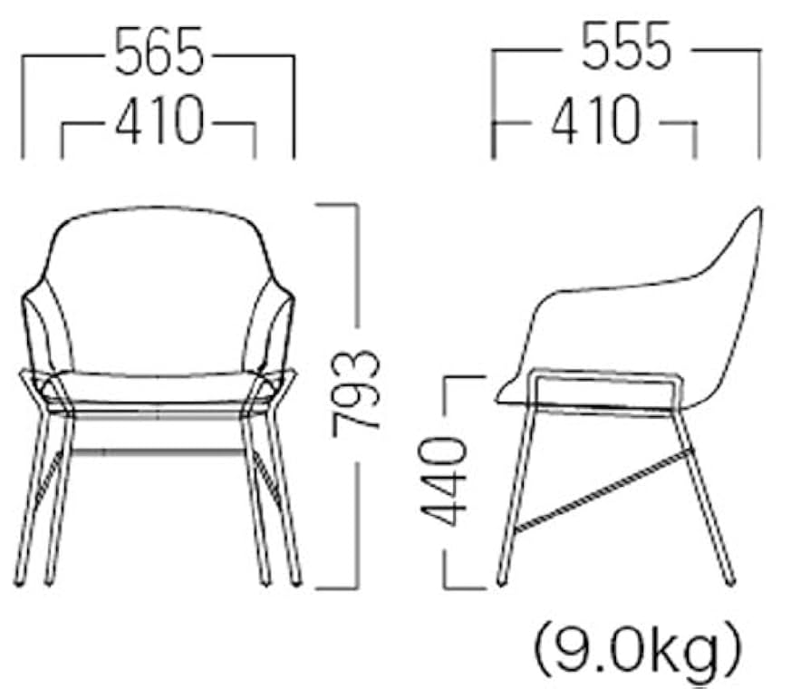 Amazon｜オリバー ダイニングチェア スチール 布 カッパー