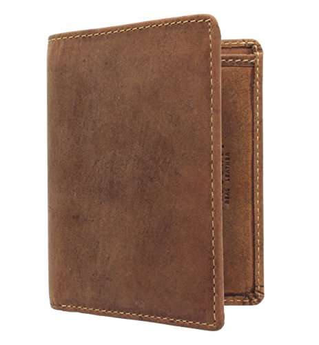 VISCONTI Hunter 705 RFID Men's Distressed Leather Compact Slim Bifold Card Holder Wallet (Oil Tan)2