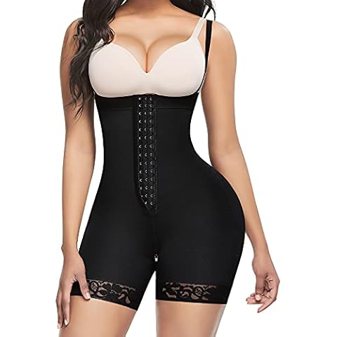Lover-Beauty Shapewear for Women Tummy Control Body Shaper Butt Lifter Thigh Slimmer Faja Plus Size with Zipper Crotch Cover