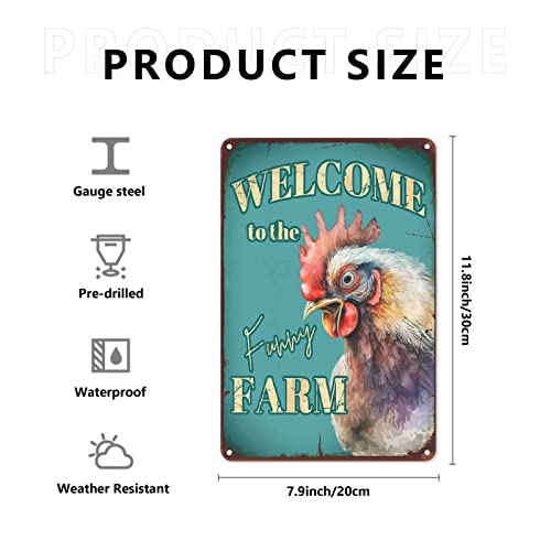 Sandilya Chicken Retro Metal Aluminum Sign,Art Retro Poster,Bedroom Cafe Home Pub Club Wall Signs Decor Vintage Aluminum Poster, 8X12Inch #TOP6