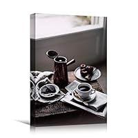 Canvas Wall Art Coffee Preparation Coffee Drinks Kitchen Multicolor Photography Rustic Urban - 12x18 inches