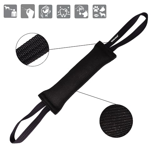 Dingo Gear Baumwolle-Nylon Beißwurst für Hundetraining IGP IPO Obiedence Schutzhund Hundesport 28 x 7 cm, 2 Griffen Schwarz S00074