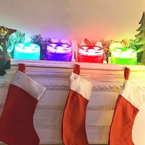 Luces sumergibles LED impermeables RGB con control remoto para estanques y jarrones, paquete de 8 5