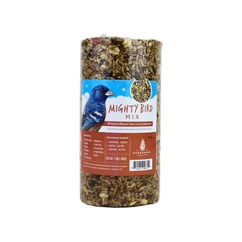 Evergreen Farm and Garden Birdseed Cylinders with Hole - Bird Seed for Outside Wild Birds (Small Cylinder, Mighty Bird Mix 1pc) Cover