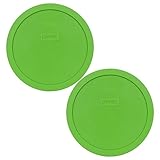 Pyrex 7402-PC Green Round 6/7 Cup Storage Lid for Glass Bowls - 2 Pack