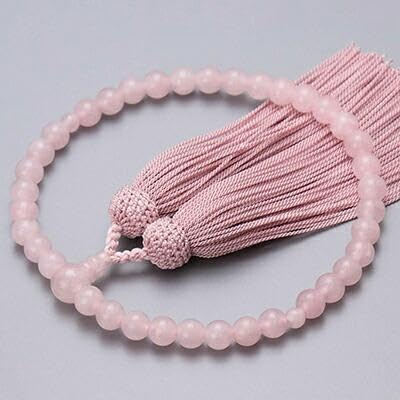 [京念珠]数珠 ローズクォーツ 正絹頭房[土屋念珠店/女性用/レディース/念珠/略式/3893]