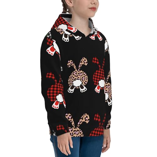 Cute Bunny Kids Pullover Hoodies Boys Sweatshirts Girls Athletic Clothes with Pocket3