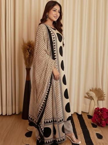 Image of Klosia Women Printed Straight Kurta and Pant Set with Dupatta | Printed Kurta Set | Cotton Kurta Set | Women Kurta Sets | Summer Suit |