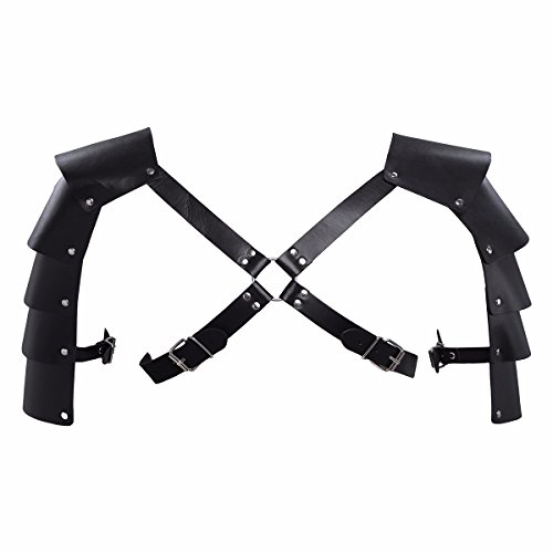 Feeshow Men's Knights Leather Body Chest Harness Shoulder Guard Armour Costumes #TOP4