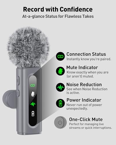 Image of USB C Lavalier Microphone Wireless Mini Mic for Type-C Android Phone /Tablet /PC Video Recording Clip-on Mics with Rotatable Clip&Denoise Recording, Ideal for Vlog Tiktok Youtube Content Creator, Gray