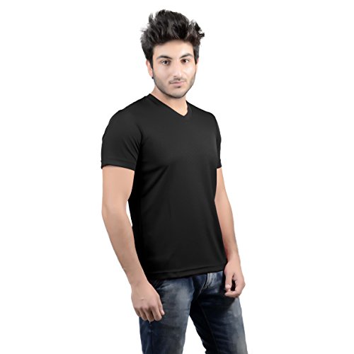 Image of Stylish Regular Fit Plain Men's V-Neck Half Sleeve T-Shirt