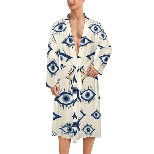 Bata de baño ligera para hombre camisón manga larga ropa de dormir suave