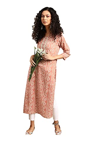 Kartutva kurtis para mujer ropa de fiesta estilo indio kurta recta túnica para mujer Listo para usar, M