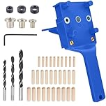 Handheld Dowel Jig Kit – 41Pcs Woodworking Drill Guide Locator, Portable Doweling Jig for Accurate Wood Drilling Wood Drilling Set