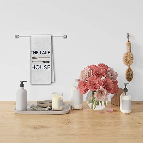 Dibor The Lake House Kitchen Towels Dish Towels Dishcloth,Lake Life Paddle Oar Decorative Absorbent Drying Cloth Hand Towels Tea Towels For Bathroom Kitchen,Lake Lovers Gifts #TOP3