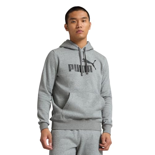 Image of Puma Cotton Men Ess Big Logo Hooded Neck Hoodie Fl (S) Mineral