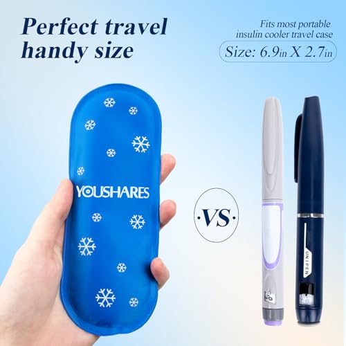 Image of YOUSHARES Diabetes Ice Packs for Diabetic Travel Case - TSA Approved Ice Packs for Insulin Cooler Travel Case, Mini Ice Packs Suitable for Most Insulated Medication Travel Bag(2 Packs)