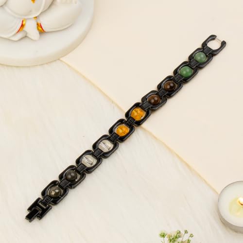 Image of Astrotalk Metal Dhan Yog Bracelet | Attracts Wealth & Financial Prosperity | Pyrite, Citrine, Tiger Eye, Quartz, Hematite & Aventurine Astrology Bracelet for Man & Woman | Gift for Man & Woman