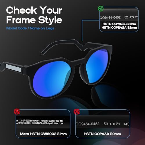 Image of Replacement Lenses for Oakley HSTN OO9464 OO9242A 52mm Sunglasses