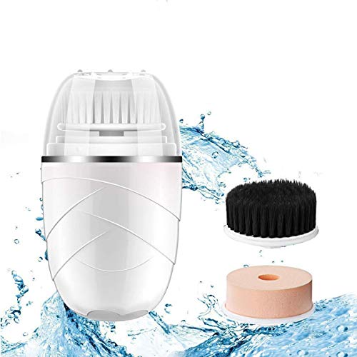 WAWJ Store Portable Brosse Nettoyante Visage Electrique avec 3 Têtes de Brosse Nettoyage en Profondeur et Massage Soins Nettoyage en Profondeur