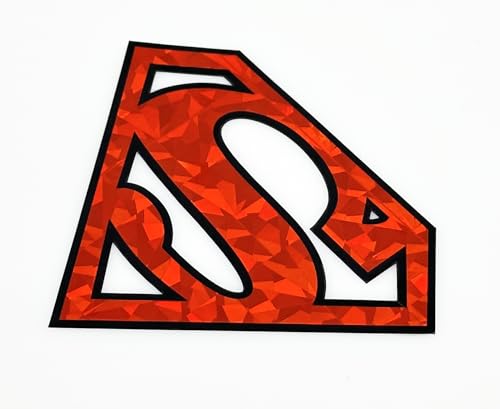 Image of Elektroplate Superman Logo Reflective Car Decal Red 3.85 inch | Officially Licensed DC Comics - Weatherproof Automotive Grade Sticker - Water Bottle, Laptop & More - Made in the USA