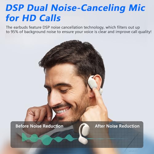 Image of BANIGIPA Open Ear Headphones, True Wireless Earbuds, Bluetooth 5.4 Headphones w /Dual Mic for Calling, Comfort Sports Over Ear Earbuds w /Earhooks for Running Traveling, IP67 Waterproof, 40H Playtime