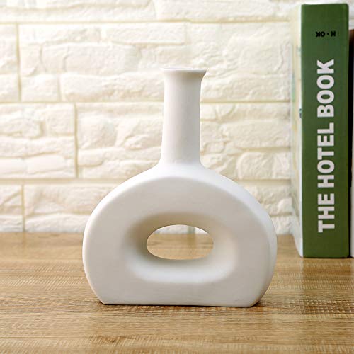 Anding White Ceramic Vase - Elegant Design - Gifts For Friends And Family, Weddings, Desktop Center Vases, Perfect Home Decor Vases (Small) #TOP2