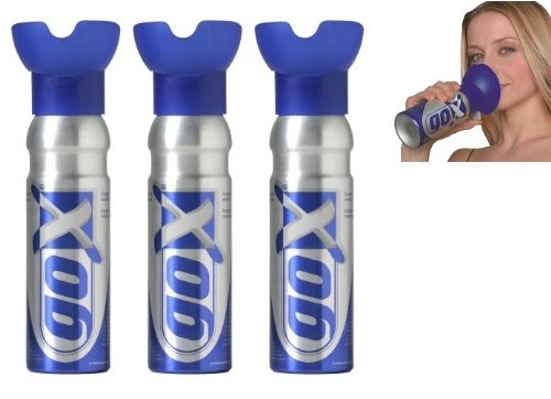 PACK DE 3 CANETTES D'OXYGENE 6 LITRES - Canettes d'oxygène pur qui se respirent - MARQUE GOX Cover