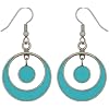 Handmade Drop Earrings, Gemstone Inlay Earring for Women, Boho Jewelry, Fashion Earrings for Gifts, Silver Plated Earrings, Round Earrings