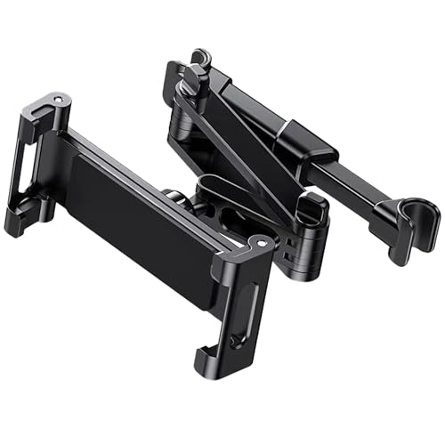 Eastrise Adjustable Car Headrest Tablet Mount Holder Auto Backseat Tablets Stand for Kids Compatible with iPad Air Mini/Cell Phone/Galaxy Tab or Other 4.7-10.5 Device (Black)