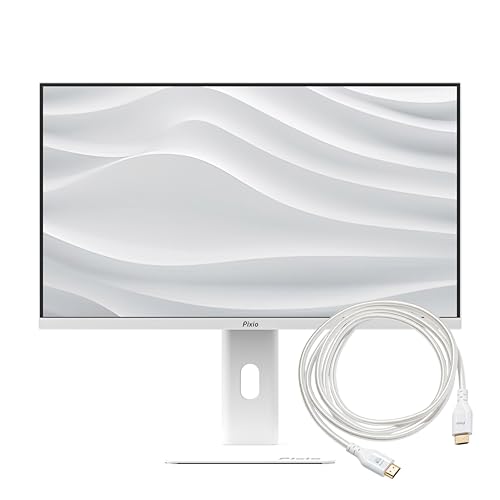 Image of Pixio PX258 Hayabusa White 24.5 inch 400Hz FHD 1080p Fast IPS Panel 1ms GTG Gaming Monitor with White HDMI 2.1 Cable Ultra Certified Ultra High Speed 10FT 8K 60Hz 4K 120Hz Nylon Braided