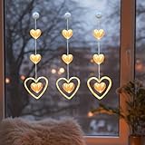 【Saugnapf & Aufhängering-Design】Dieses Valentinstag Deko Herz Lichterkette wird mit Saugnäpfen und Aufhängeringen geliefert, die leicht auf Glas, Schränke, Türen usw. geklebt werden können und auch an Wände, Fenster oder Weihnachtsbäume gehängt werden können, um eine Valentinstag Atmosphäre zu schaffen.