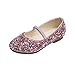 Freebily Mädchen Ballerinas Prinzessin Pailletten Schuhe Mary Jane Halbschuhe Glitzer Kristall Schuhe Mädchen Party Hochzeitsschuhe Festschuhe Kostüm Zubehör Rosa 32 EU