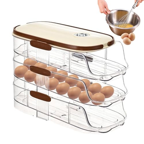 Dispensador de huevos enrollable de 3 capas con desplazamiento automático 2