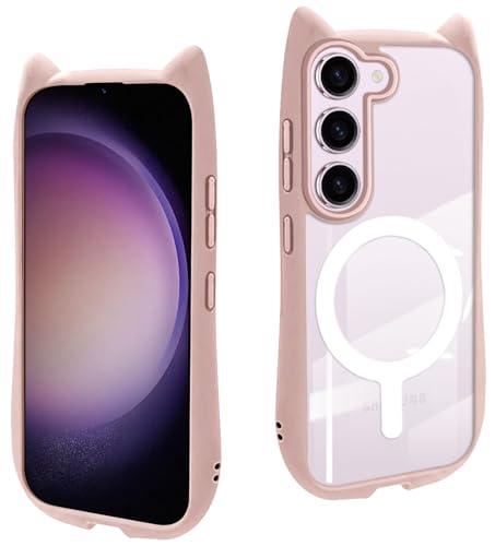 Galaxy S23 P[X L mimi MagSafeΉ ˂݂ L lR ˂ wʃNA MNV[ S23 Jo[  Vv ؍ VR TPU Xgbvz[t ϏՌ h~ Sʕی X}zP[X(NAsN)