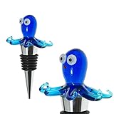 Glass Octopus Wine Stopper - Champagne/Wine Bottle Stopper, Decorative, Unique, Eye-Catching Glass...