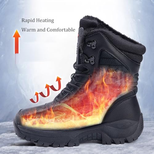 Winter Work Boots,Outdoor High Top Cold-Weather Warm Snow Boots for Men,Comfortable Slip Resistant Snow Shoes for Mens Waterproof,for Camping/Hiking3