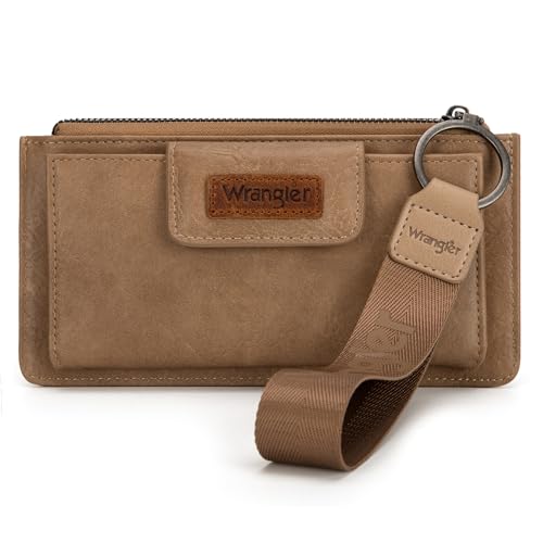 Image of Montana West X Wrangler Wallet for Women Ladies Female Card Cases & Money Organizers Wristlet with Wallet Large Clutch with Coin Purse Smooth Zipper and Rfid Lining