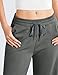 PINSPARK Womens Wide Leg Sweatpants High Waisted Baggy Yoga Pants Fashion Drawstring Athletic Joggers Pants with Pockets Dark Grey L