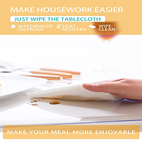 Hewaba 2Mm Thick Clear Table Cover Protector - 24 X 48 Inch Rectangle Vinyl Plastic Tablecloth Desk Pad Non-Slip Desk Mat Tablepads For Table, Desk, Any Surface Needed Protection #TOP2